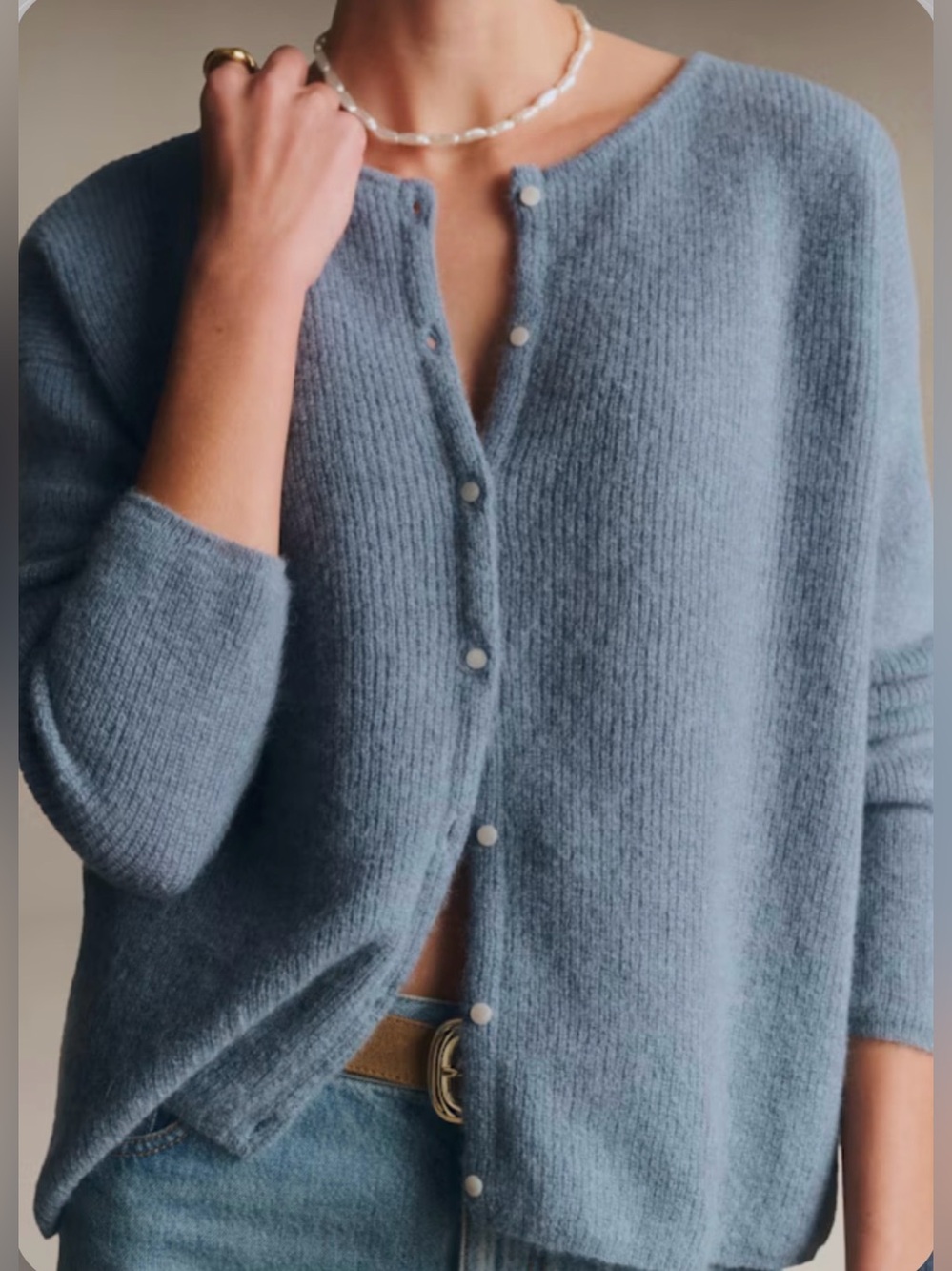 Sézane Gaspard Mohair Alpaca Reversible Cardigan Teal Size S
